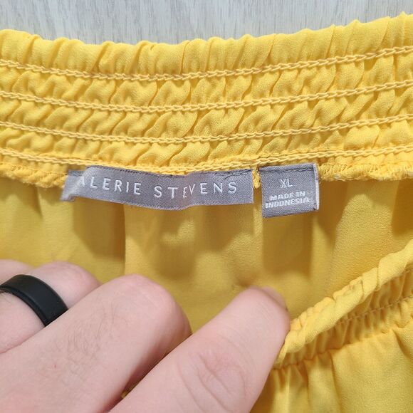 Valerie Stevens Off Shoulder Top Yellow Size XL Lace Bottom - Picture 6 of 10